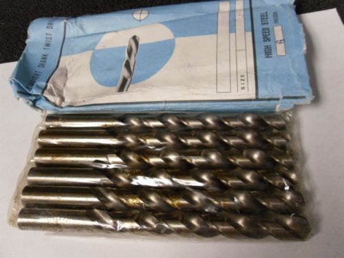 6x Streight Shank Twist Drills High Speed  31/64&#034; Drill