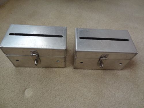 (2) HINGED ALUMINUM BALLOT BOX-SUGGESTION BOX-LOCK BOX