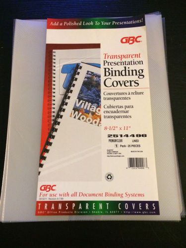 GBC Transparent Presentation Covers, Premium Clear, Lined 8.5 x 11