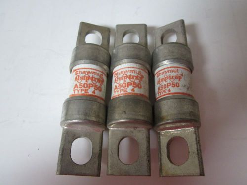 LOT OF 3 SHAWMUT Amptrap A50P50 Type 4 FUSE NEW NO BOX