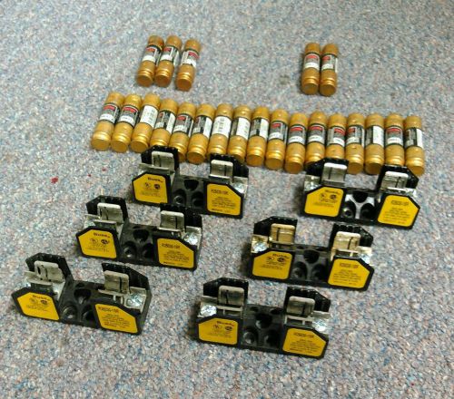 Buss R25030-1SR 250v 30amp class R fuseholder lot + fuses