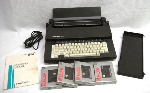 Vintage Silver Reed Electronic Typewriter EX30 w/ Manual + 4 Replacement Ribbons