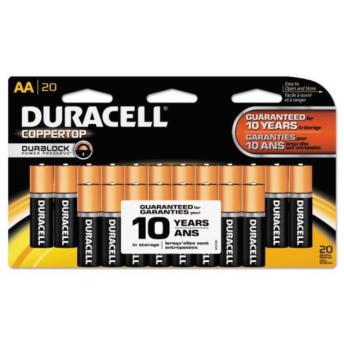 CopperTop Alkaline Batteries with Duralock Power Preserve Technology, AA, 20/Pk