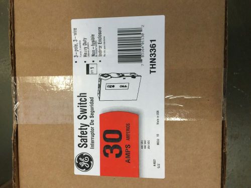 GE DISCONNECT TYPE 1 THN3361 30A 600V 3POLE NON-FUSIBLE *NIB*