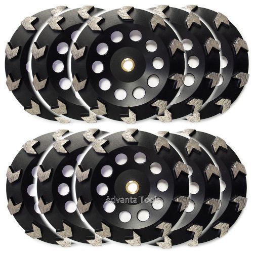 10pk 7” premium arrow segment cup wheel for concrete 7/8”-5/8” arbor 30/40 grit for sale