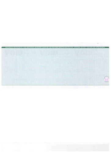 Blank security laser check 2500/case green linen middle with padlock icon for sale