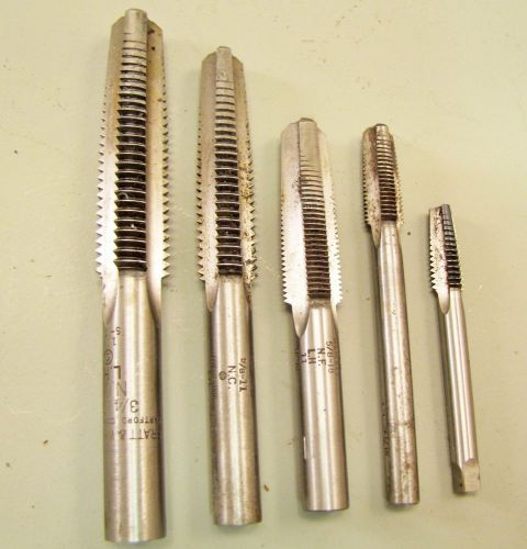 Pratt &amp; Whitney Left Hand 3 Flute Threading Taps Lot Of 5.