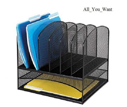 Black Mesh Desktop Organizer Accessory Folder and Documents Holder