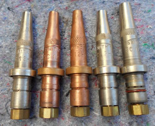 Lot of (5) Smith Cutting Torch Heads SC12-0 SC12-1 SC12-2 SC12-3 SC12-5