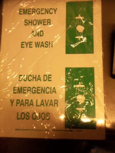 Emergency shower and eye wash bilingual sign lot of  4   (r4) for sale
