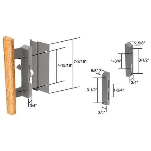 Crl wood/aluminum hook-style surface mount handle with 4-15/16&#034; screw holes for sale