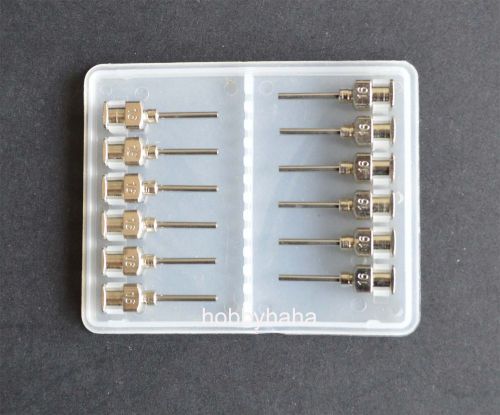 12pcs   1/2&#034;  16ga blunt stainless steel syringe needle tips for sale