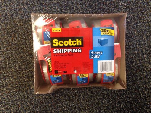 3M SCOTCH PACKAGING/SHIPPING TAPE 6 HEAVY DUTY ROLLS (2&#034; x 700&#034;) New!!