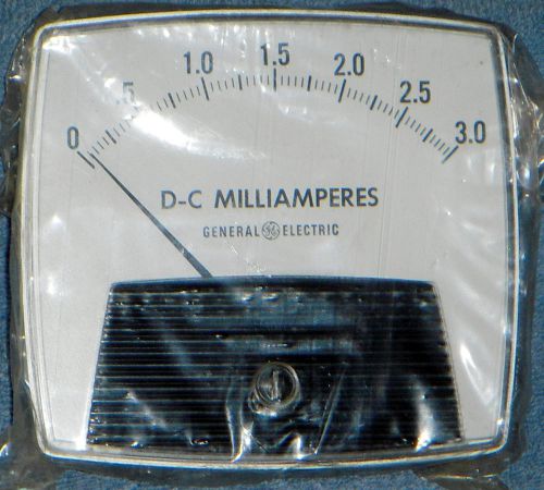 General Electric D-C Milliamperes Gauge New in Plastic 0 to 3.0 Milliamperes