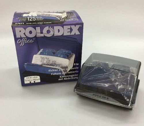 Rolodex 125 Card Slotted Covered Card File with A-Z Indexed Tabs With Box 67071