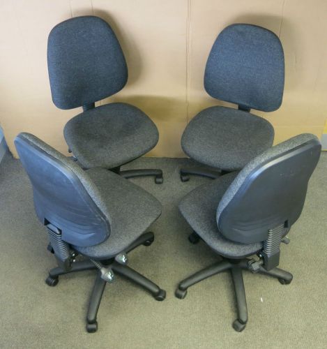 4 x Dark Grey Medium Back/Black Base Adjustable Operator Office Chair