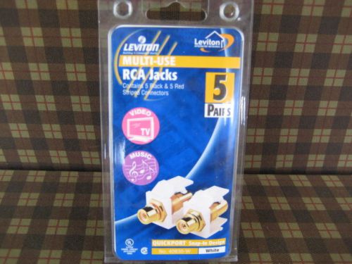 NEW LEVITON RCA JACKS 5 PAIR 10 PIECES QUICKPORT 40830