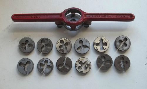 Vintage greenfield tap &amp; die o.k. jr. die handle &amp; 12 dies for sale