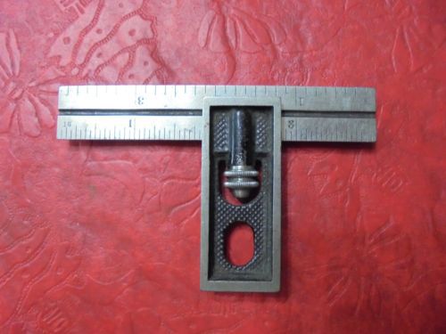 SMALL 4&#034; NO.13 STARRETT MACHINIST ADJUSTABLE SQUARE HARDENED NO.4 - OLD TOOL