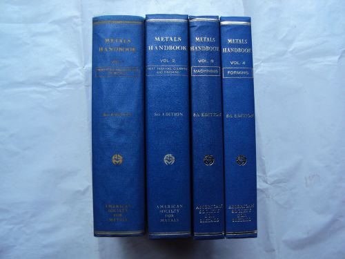 ASM METALS HANDBOOK , 8th edition ,volume 1-4 set .AMERICAN SOCIETY METALS