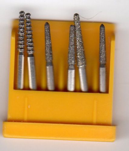 Selection of 6 Diamond burs, unused,