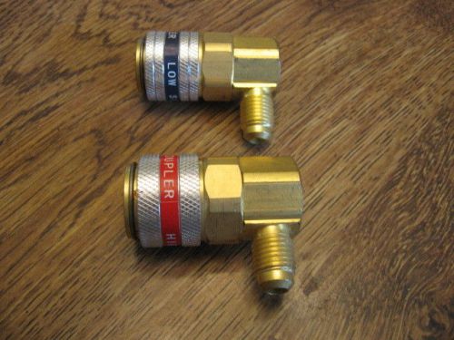 90° R134A QUICK CONNECTORS ADAPTORS HIGH/LOW BRASS COUPLERS AUTOMOTIVE AC SYSTEM