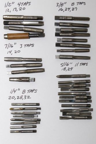 Vintage Machinist Taps 5 sizes, 35 taps