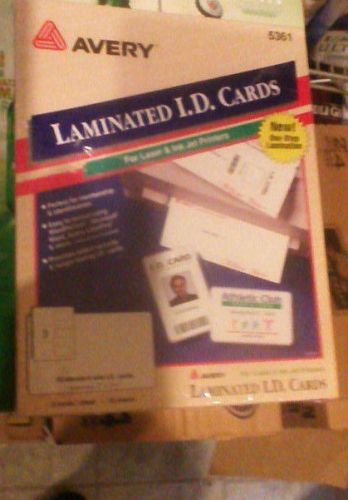 Avery Laminated I.D. Cards for Laser or Ink Jet printers 30 ct. #5361