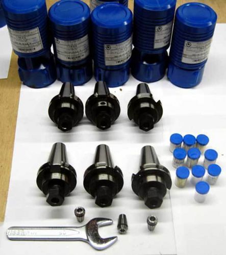 17 Pcs. Bison CAT40 ER 16 Chucks &amp; Collets Package-6 Chuck,10 Collet,Wrench