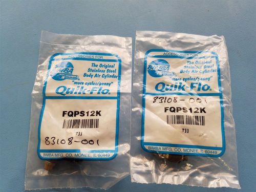 2 NEW BIMBA QUIK-FLO PNEUMATIC FLOW CONTROLLER FITTING FQPS12K