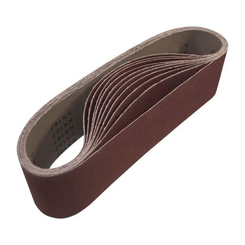 Aleko 4-inch x 36-inch 80 grit aluminum oxide sanding belt 10-pack for sale