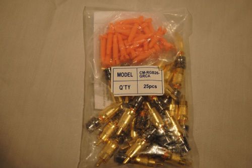 Liberty CM-RGB26-GRCA ConnecTec Gold RCA Compression Connectors lot of 25 NEW