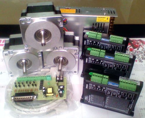 Cnc PC Computer Mach3 EMC2 3 Axis Control Kit NEMA34 30kg.cm step motor &amp; driver