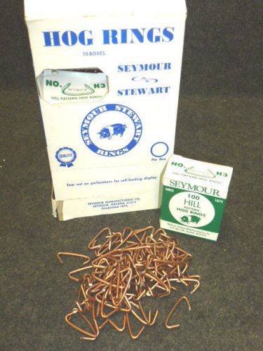 BULK LOT OF 1,000 SEYMOUR HILL PATTERN, RN-H3, COPPER COATED HOG RINGS