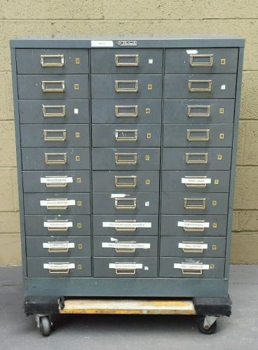 30 Drawer STEELMASTER METAL FILE CABINET INDUSTRIAL MCM Eames era Hollywood