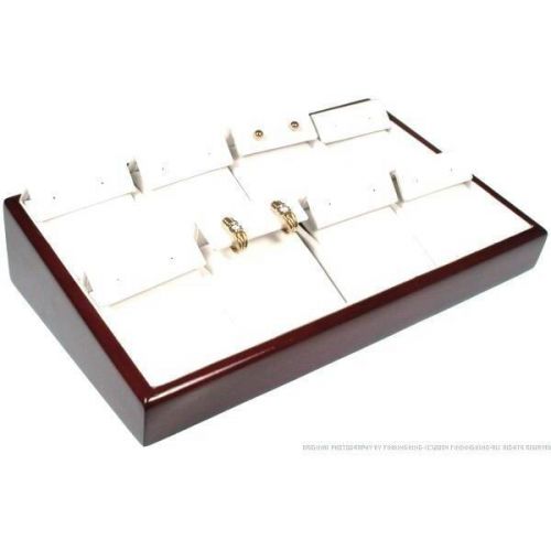 8 Slot Rosewood Finish Earring Display Trayc