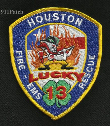 HOUSTON, TX - Fire EMS Rescue Lucky 13 FIREFIGHTER Patch Fire Department