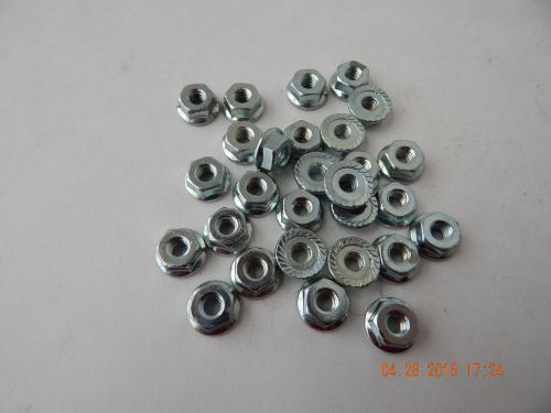 SERRATED HEX FLANGE NUTS - LOCKNUTS 10/32&#034;. ZINC.  50 PCS. NEW