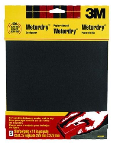 3M 20pk 9&#034; x 11&#034;  Ultra Fine 600G Wet/Dry Waterproof Silicone Carbide Sandpaper