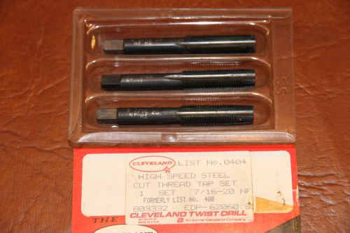 Cleveland 7/16-20 NF HSS 4FL Tap Set  EDP-62060 NEW