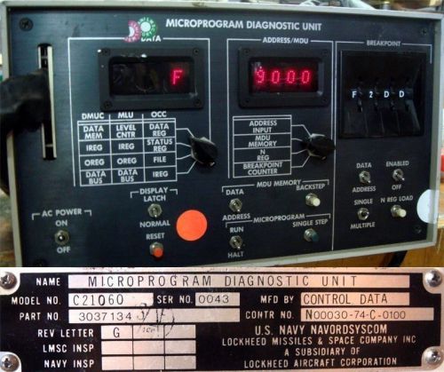 Microprogram Diagnostic Unit Lockheed-system steps thru programs in memory chips