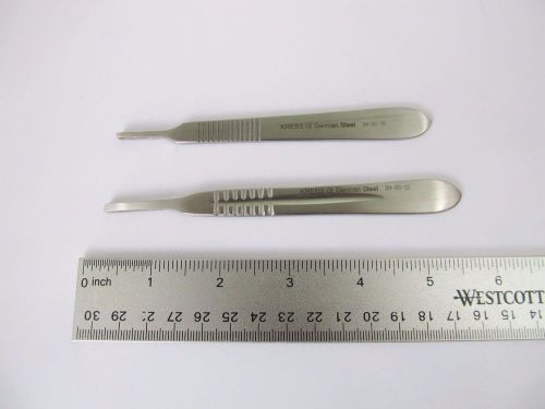 2 Scalpel handle #3 &amp; #4 &#034;KREBS&#034; German Steel