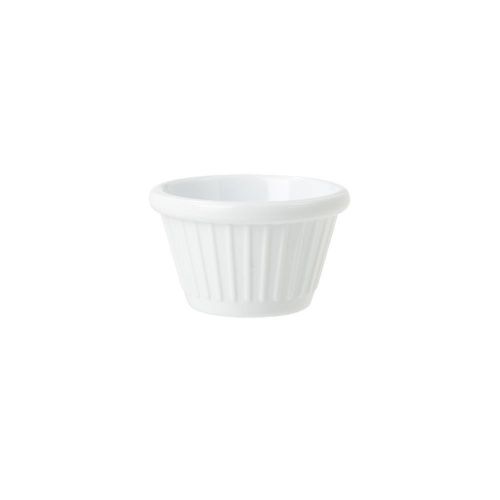 2 oz. 2.75 inch Fluted Ramekin 1.5 inch Deep Ivory Melamine 48 Ct