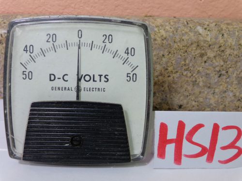 VINTAGE METER GAUGE ELECTRIC MODEL 038 GENERAL ELECTRIC D-C VOLTS 50-0-50