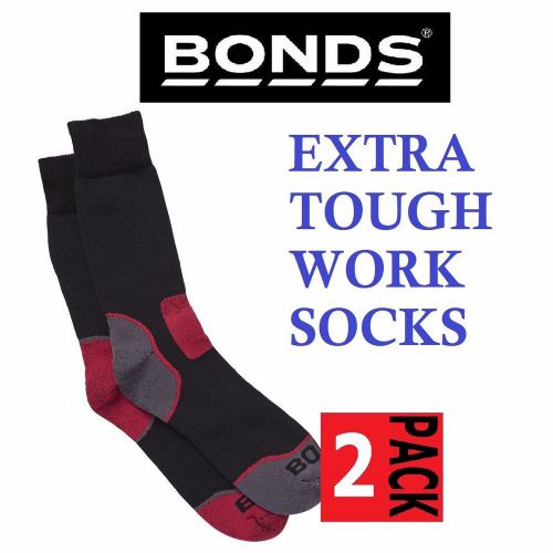 BONDS MENS 2 PACK PAIRS EXTRA TOUGH WORK TRADE TRADESMEN CREW SOCKS SIZE 11-14