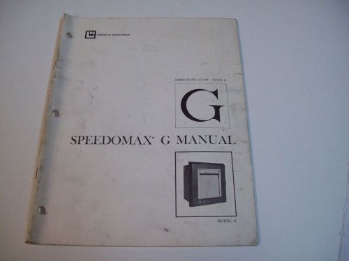 LEEDS &amp; NORTHRUP 177186 SPEEDOMAX G MANUAL MODEL S ISSUE 6- USED - FREE SHIPPING