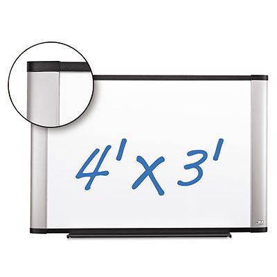 Porcelain Dry Erase Board, 48 x 36, Widescreen Aluminum Frame, Sold as 1 Each