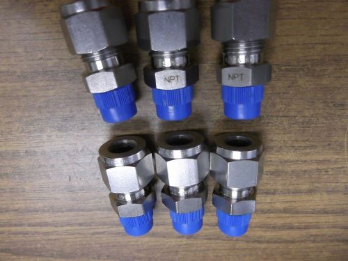 6 Superlok 3/8&#034; X 1/8&#034; male straight connectors (swagelok ref. #600-1-2)