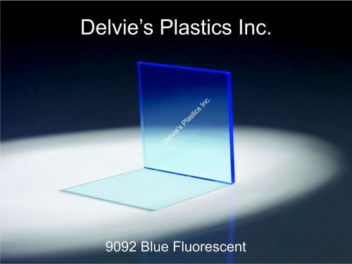 1/8&#034; 9092 Fluorescent Blue Cell Cast Acrylic Sheet  12&#034; x 12&#034;