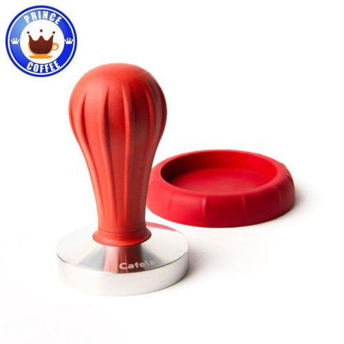 Cafelat Pillar Coffee Tamper - 58mm Flat / Red with Tamper Seat